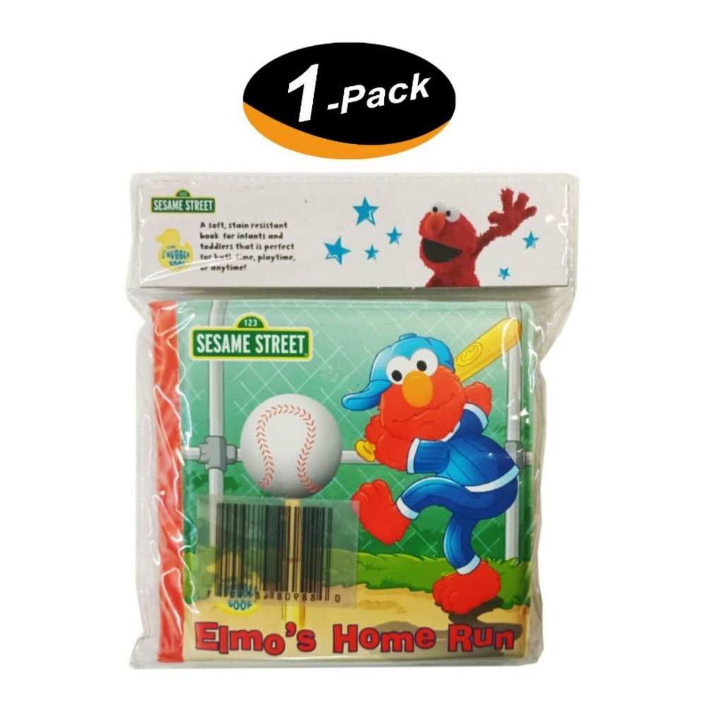(1 Pack) Sesame Street Elmo`s Home Run Bubble Book - Great For Bath Time - New